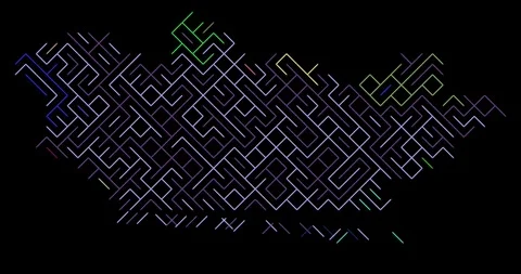Animated Diagonal Strips Build Mongolia Country Outline Video stock 327599406