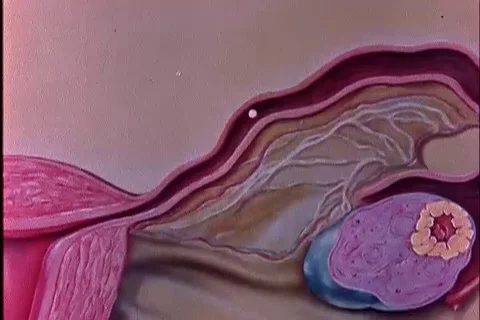 Animated diagram shows process of child development inside the womb - 1960 Stock Footage 102853209