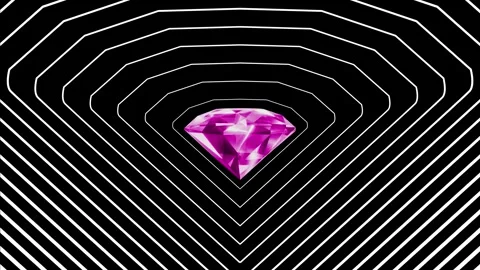 Animated diamond shape object with stroke borders around in copy space video Stock Footage 321403290