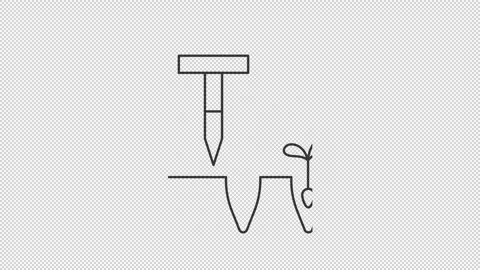 Animated dibbler tool line icon Stock Footage 312202015