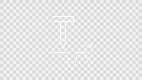 Animated dibbler tool white line icon Stock Footage 312209127