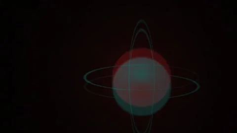 Animated digital atom model rotating. Stock Footage 337455324