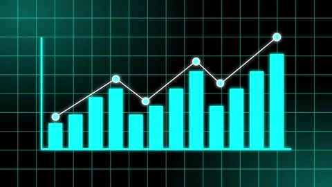 Animated Digital Bar Graph Showing Economic Growth and Financial Success. Stock Footage 317302750