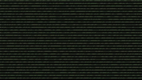 Animated digital bits and bytes on a black computer screen. Stock Footage 108686456