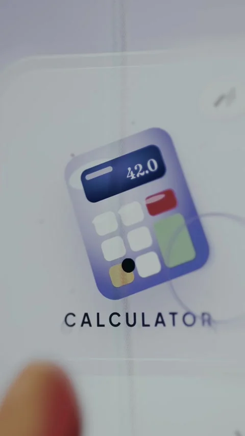 Animated digital calculator icon designed in a 3D style Stock Footage 334939594
