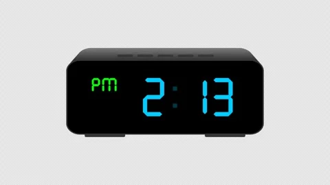 Animated digital clock runs 12 hours PM Stock Video Pond5