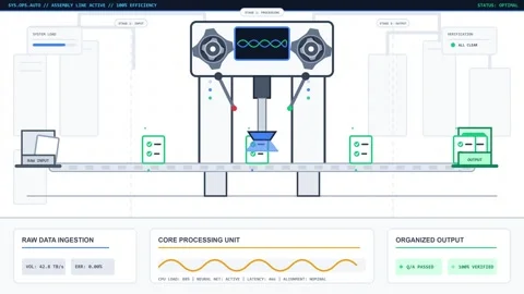 Animated Digital Control Panel with Interactive Buttons and Display Stock Footage 339384592
