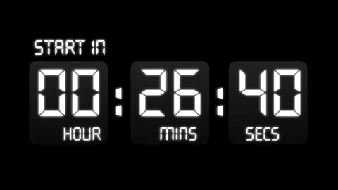 Animated Digital Countdown Timer 30 Minutes Stock Footage 318826275