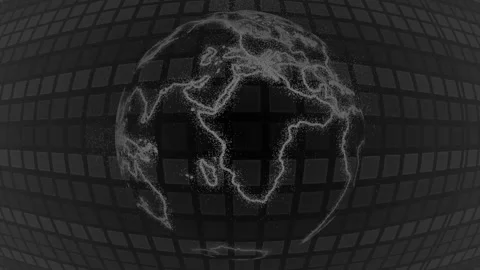 Animated digital earth sphere animation. Stock Footage 168684697
