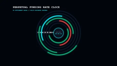 Animated digital funding rate clock UI overlay for crypto and financial dat.. Stock Footage 343285139