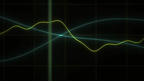 Animated digital graph displaying glowing green and cyan lines moving dynam.. Stock Footage 346356317