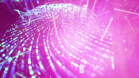 Animated digital human finger print data network Stock-Footage 338104297
