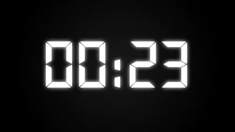 Animated Digital LED Style 30 Second Countdown Timer on Black Background 스톡 동영상 318826255