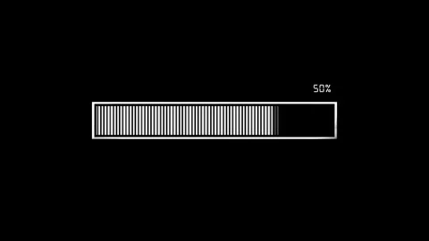 Animated digital loading progress bar with percentage indicator black background Stock Footage 340479687