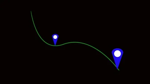 Animated digital markers g p s navigation journey route map points travel p.. Stock Footage 321392800