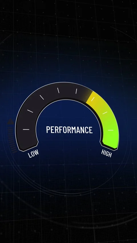 Animated digital meter presenting performance level, digital gauge presentati Stock Footage 316722566