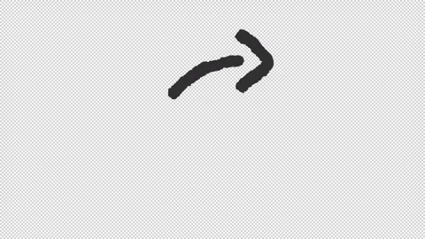 Animated digital navigation arrow charcoal stroke icon Stock Footage 340285044