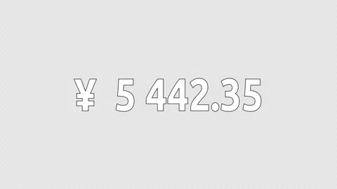 Animated Digital Number Counter 0–1,000 | Yuan Currency Icon Video stock 330124092