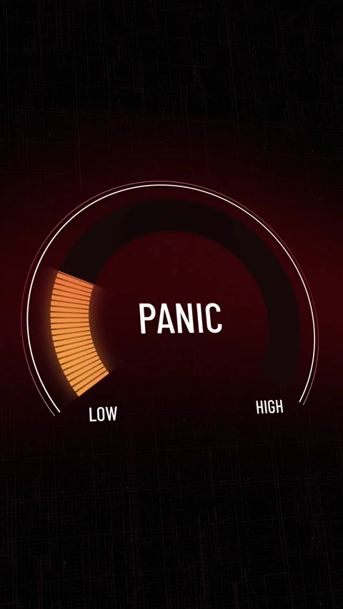 Animated digital panic gauge presentation template, moving level indicator sh Vídeos de archivo 314133530