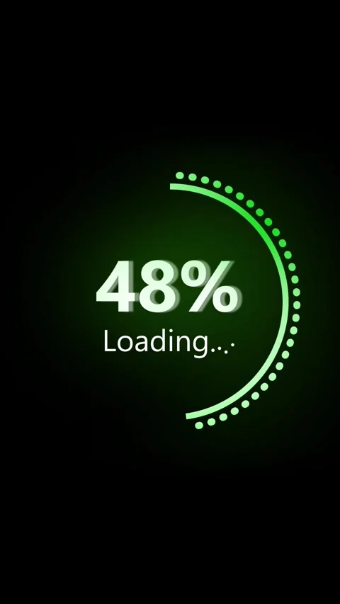Animated digital progress bar in green circular loading UI vertical video. .. Video stock 341613475