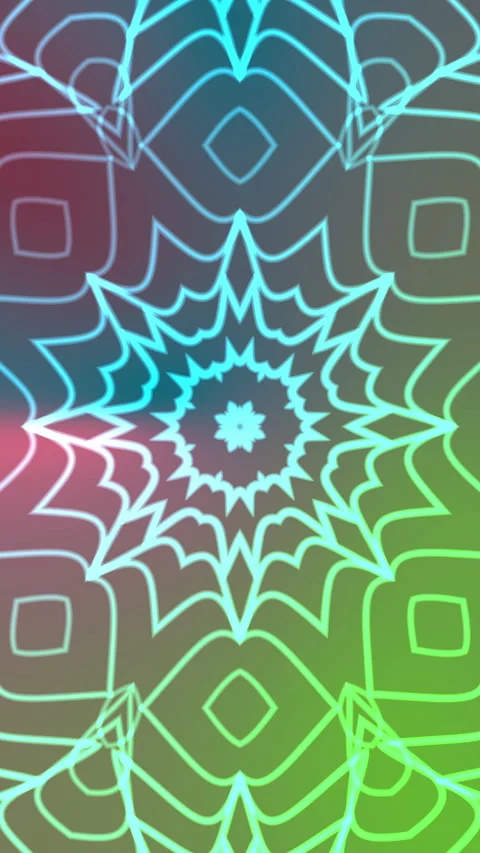 Animated Digital projects vibrant mandala overlay pattern features a symmetrical 스톡 동영상 346686851