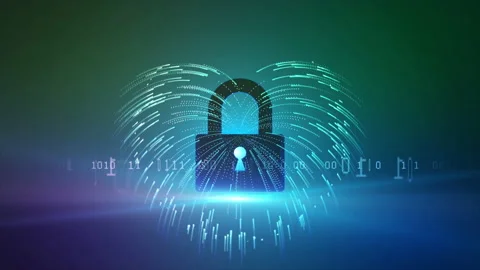 Animated Digital security padlock lock with protection Stock-Footage 170961509