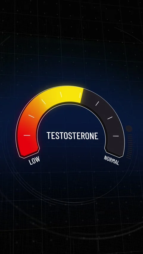 Animated digital testosterone gauge meter presentation, moving from low  Stock Footage 314857852