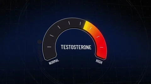 Animated digital testosterone meter, hormone level fluctuations, moving indic Stock Footage 315448170