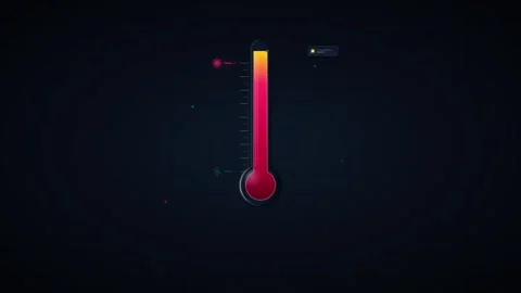 Animated digital thermometer rising and falling temperature gauge motion cl.. Stock-Footage 337554103
