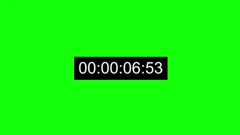 Animated Digital Timecode Green Screen, Running Timer Overlay Video stock 312415885
