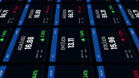 Animated Digital Trading Dashboard with Perspective Effect. Stock Footage 318814052