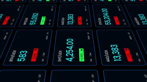 Animated Digital Trading Dashboard with Tilting Perspective Effect. Stock Footage 318814060