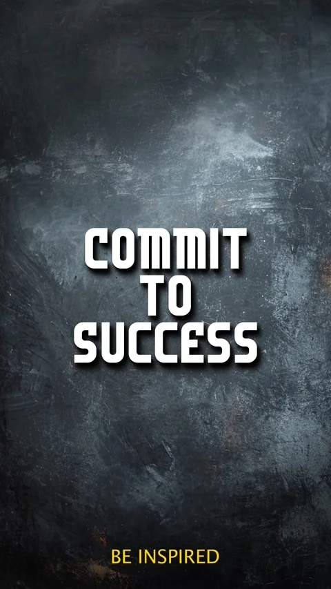 Animated Digital Typography Of Inspirational Title Commit To Success Stock Footage 295038935
