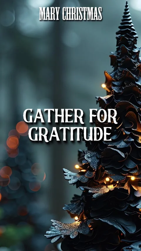 Animated Digital Typography Of Thanksgiving Title Gather For Gratitude Stock Footage 295309778