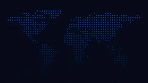 Animated Digital World Map Background Loop Stock Footage 334775107
