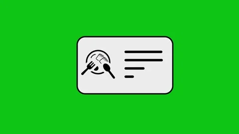 Animated dinner menu checklist icon appearing on screen for restaurant appl.. Stock Footage 346497078