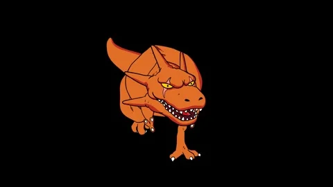 Animated Dinosaur Chasing and Biting Stock Footage 278343711