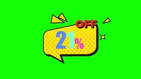 Animated discount speech bubbles on green screen background Video stock 337327110
