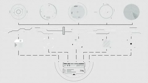 Animated display with high-precision digital data processing system Stock Footage 333014205