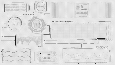 Animated display with infographics of personal data processing Stock Footage 319824166