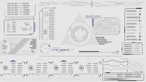 Animated display with lines of binary code and area map Stock Footage 333017510