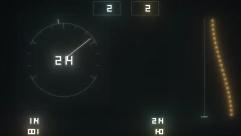 Animated display of a retro speedometer with moving gauge Stock Footage 339329814