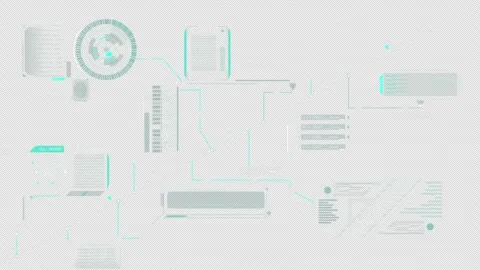Animated display with a system of operations for processing the received data Stock Footage 316648299