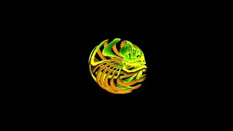 Animated distortion of spherical object with spiral construction Video stock 141458224