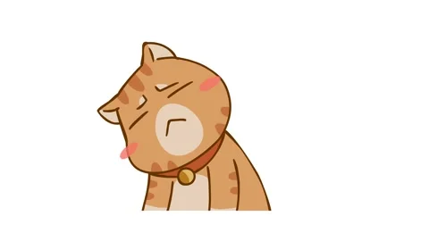 Animated Dizzy Cat White Background Stock Footage 282774731