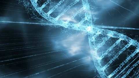 Animated DNA chain on artistic science background Stock Footage 226584486
