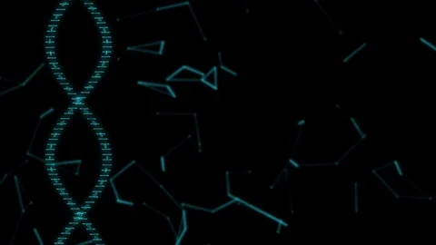 Animated DNA chain. Blue background with rotating DNA. Stock Footage 76462415