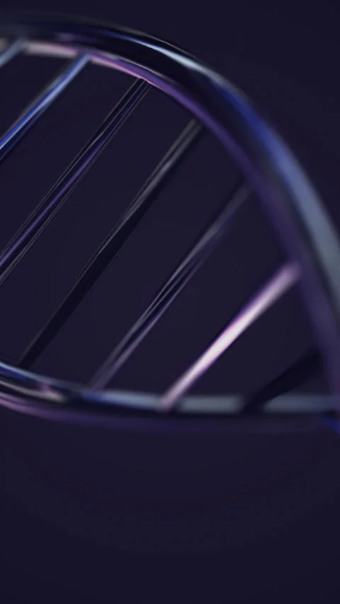 Animated DNA chain. Blue DNA Strand slow motion - 3D Animation Stock Footage 281506341