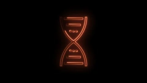 Animated dna double helix with glowing orange neon style outline isolated on Stock Footage 322982969