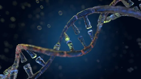 Animated DNA model assembled from glass. 3D Stock Footage 94965702